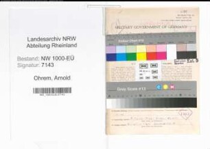 Entnazifizierung Arnold Ohrem, geb. 14.05.1912 (Studienassessor)