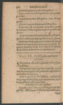 Cap. IX. De syllogismo contingenter vero.