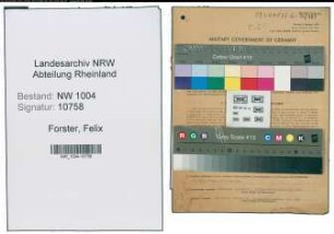 Entnazifizierung Felix Forster , geb. 10.04.1899 (Hausmeister)