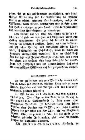 Wohlthätigkeits-Anstalten