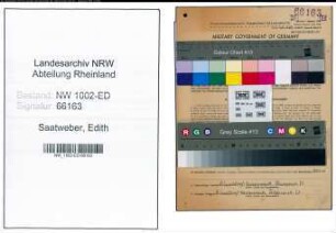 Entnazifizierung Edith Saatweber, geb. 07.08.1905 (Lehrerin)