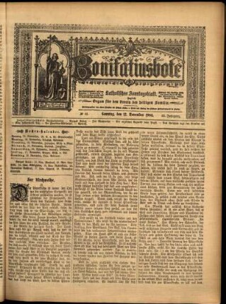 Erste Ausgabe vom Sonntag, den 12. November 1905.