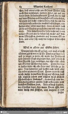 §. 48. Weil er allein auf Gott siehet