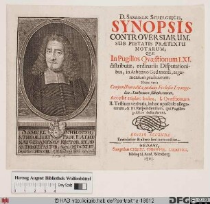 Bildnis Samuel Schelwig (lat. Schelguigius)