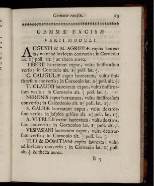 [Abbildung und Abbildungsbeschreibung] Gemmæ Excisæ Varii Moduli.