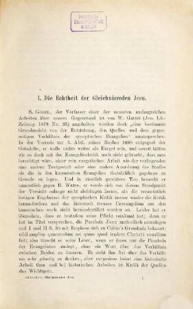 Die Gleichnisreden Jesu, 1