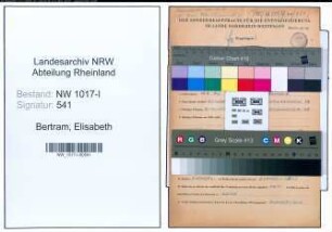 Entnazifizierung Elisabeth Bertram , geb. 13.06.1899 ()