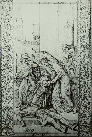 Kriemhild an der Leiche Siegfrieds (aus den Nibelungen)