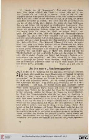 27: Zu den neuen "Kunstparagraphen"