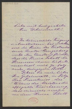 Brief an Ludwig Strecker  und B. Schott's Söhne : 21.12.1902