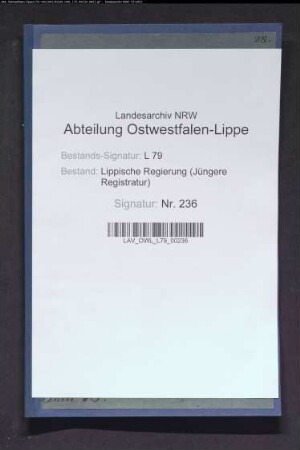 Abgabe der Lehensakten an fürstliche Kammer