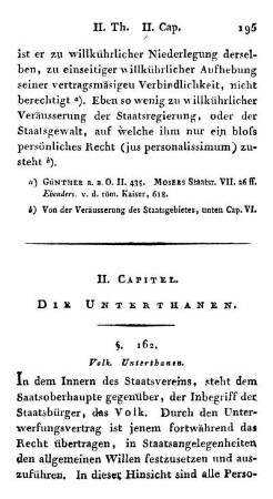 II. Capitel. Die Unterthanen.