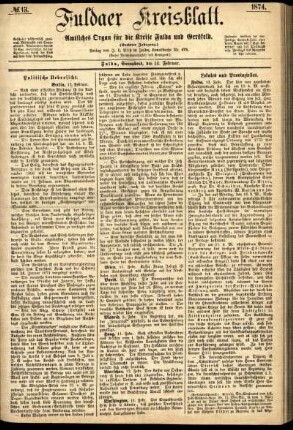 Ausgabe vom Samstag, den 14. Februar 1874.