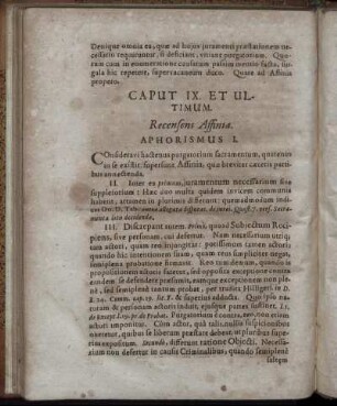 Caput IX. Et Ultimum. Recensens Affinia.