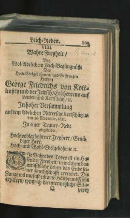 VIIII. Wahre Freyheit
