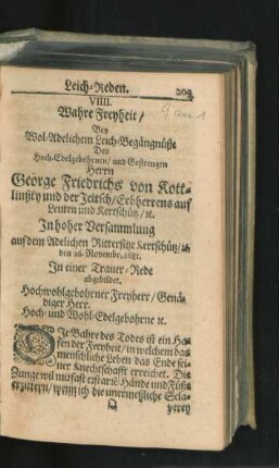 VIIII. Wahre Freyheit