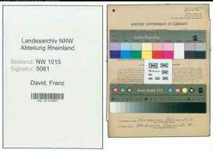 Entnazifizierung Franz David , geb. 25.10.1910 (Transportunternehmer)
