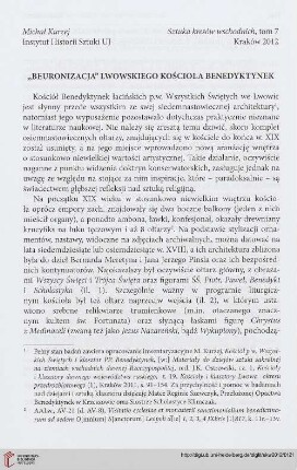 "Beuronizacja" lwowskiego Kościoła Benedyktynek