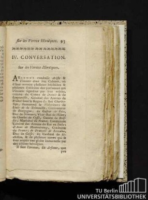 IV. Conversation. Sur les Vertus Héroiques.