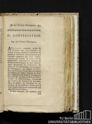 IV. Conversation. Sur les Vertus Héroiques.