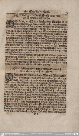 5. Wie der Mitternachts0 und Mittags=Polus auf einem jeden Magnet-Stein zu finden.