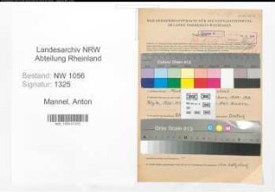 Entnazifizierung Anton Mannel , geb. 11.06.1894 (Heizer)