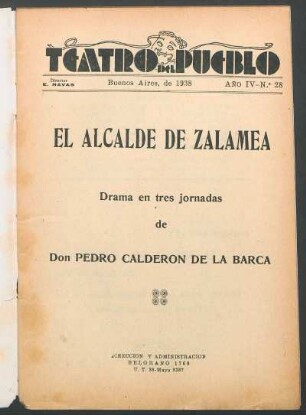 1938002800: El alcalde de Zalamea : drama en tres jornadas