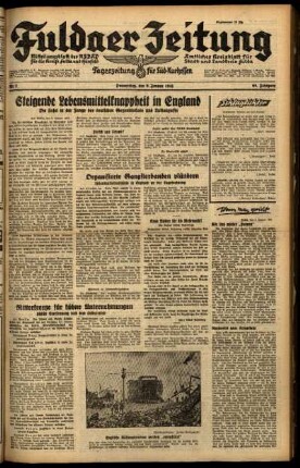 Ausgabe vom Donnerstag, den 09. Januar 1941.
