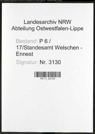 Sterberegister Standesamt Welschen-Ennest
