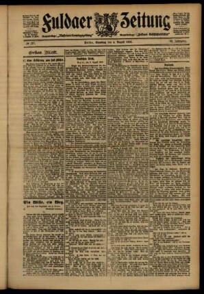 Erste Ausgabe vom Samstag, den 04. August 1906.