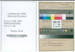 Entnazifizierung Anna Knaup , geb. 14.10.1875 ()