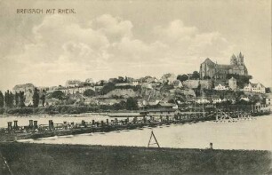 Erster Weltkrieg - Postkarten "Aus großer Zeit 1914/15". "Breisach mit Rhein"