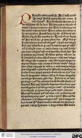 Premissis addiciendum est. Ista est distinctio xxxii, in qua magister postquam egit de dilectione creata qua deum diligimus, agit de dilectione increata qua a deo diligimur.