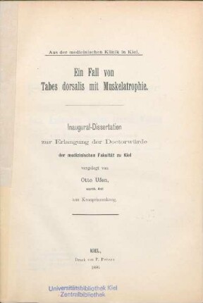 Ein Fall von Tabes dorsalis mit Muskelatrophie