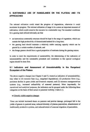 6. Sustainable use of rangelands on the plateau and its approaches