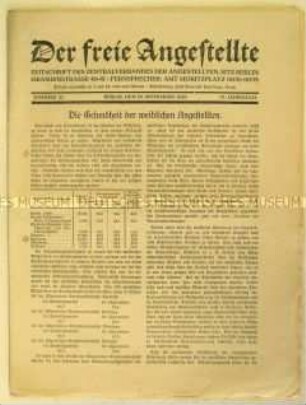 Mitteilungsblatt des Zentralverbandes der Angestellten u.a. zu Gesundheitsfragen