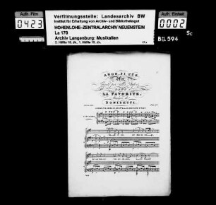 Gaetano Donizetti (1797-1848): Ange si pur / Air / Chanté par M. Duprez / dans / La Favorite / Musique de / Donizetti London, Published by Chappell