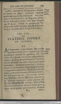 Cap. XXII. De Statibus Imperii In Genere