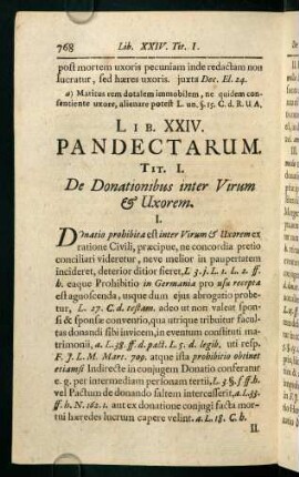 768-780, Tit. I. De Donationibus inter Virum & Uxorem - Tit. III. Soluto matrimonio quemadmodum dos petatur