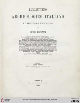1: Bullettino archeologico italiano
