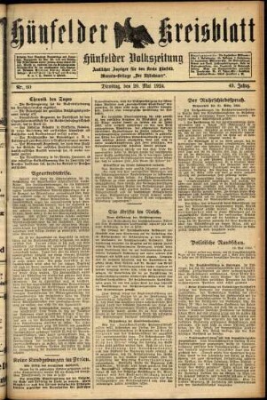 Ausgabe vom Dienstag, den 20. Mai 1924.