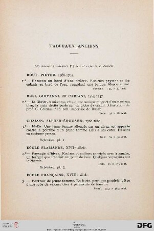 Tableaux Anciens (Nr. 1-22)