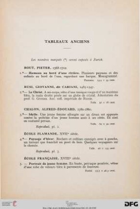 Tableaux Anciens (Nr. 1-22)