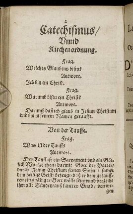 Catechismus, Unnd Kirchenordnung