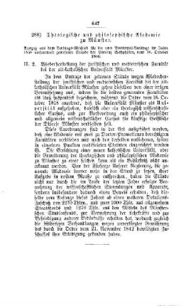 Theologische und philosophische Akademie zu Münster : [II. Akademien und Universitäten]