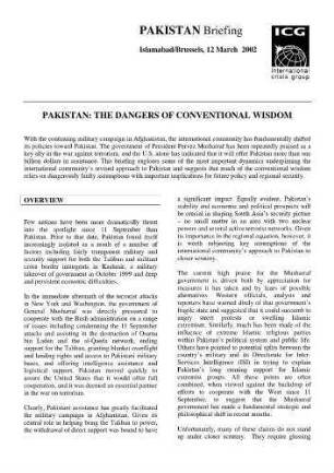 Pakistan: the dangers of conventional wisdom