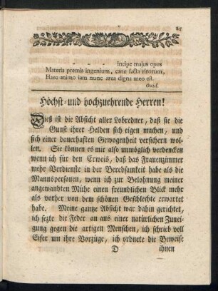 Die Vorzüge der Mannspersonen vor dem Frauenzimmer in der Galanterie