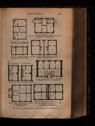 Fig. 379-388. Arbeiter Wohnhäuser mit Wohnungen von 3 Haupträumen.