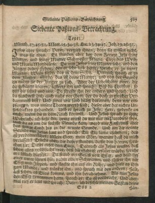 Siebente Paßions-Betrachtung.