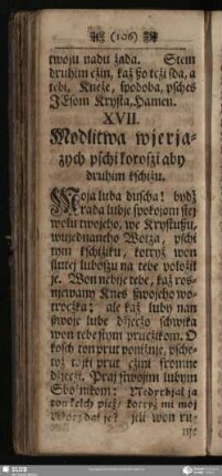 XVII. Modlitwa wjerjazych pschi koroszi aby druhim kschiżu